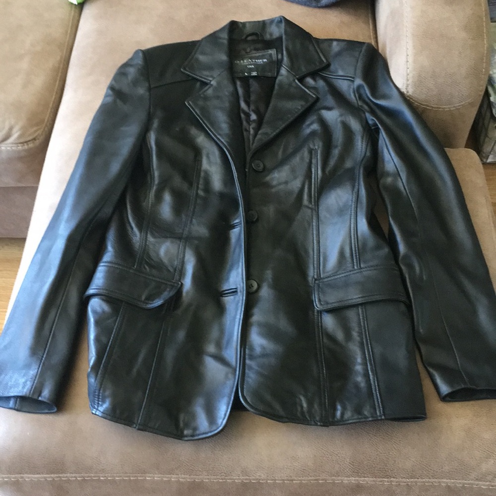 Lamb leather ladies jacket